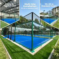 Pista de Pádel Panorámica Completa Modelo Shuangzhu 003 de 10x20m, Vidrio Templado, Impermeable, Interior/Exterior