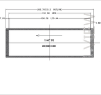 Écran LCD barre de 7,84 pouces 400x1280, interface MIPI 40 broches, écran tactile capacitif noir, application automobile/rétroviseur 600