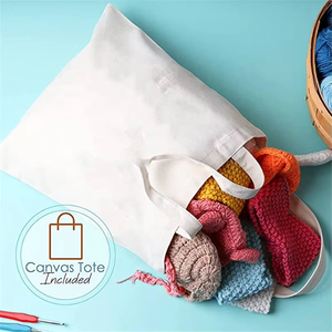 ชุดถักโครเชต์ชุดไหมพรมตะขอถักโครเชต์73ชิ้นพร้อมลูกบอลและเข็มสำหรับชุดอุปกรณ์เสริมชุดงานฝีมือแบบทำมือ - Product Image 6