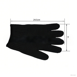 Gants anti-coupure niveau 5 en fil d'acier noir, gants de protection anti-coupure pour usage industriel - Product Image 3