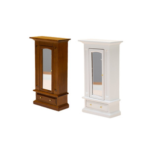1:12 échelle en bois bricolage jouet maison de poupée meubles modèle chambre principale scène ornements avec miroir en bois armoire - Product Image 1