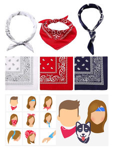 Logotipo personalizado <span class=keywords><strong>Bandana</strong></span> 55x55cm Unisex Banderín Pañuelo Algodón Bandera de alta calidad Bufanda multiusos para fiestas al aire libre - Product Image 2