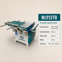 Scie à table coulissante pour le travail du bois Mustang MJ113TB, scie circulaire, lame maximale de 405 mm, scie à panneaux pour l'usine de meubles, coupe du bois