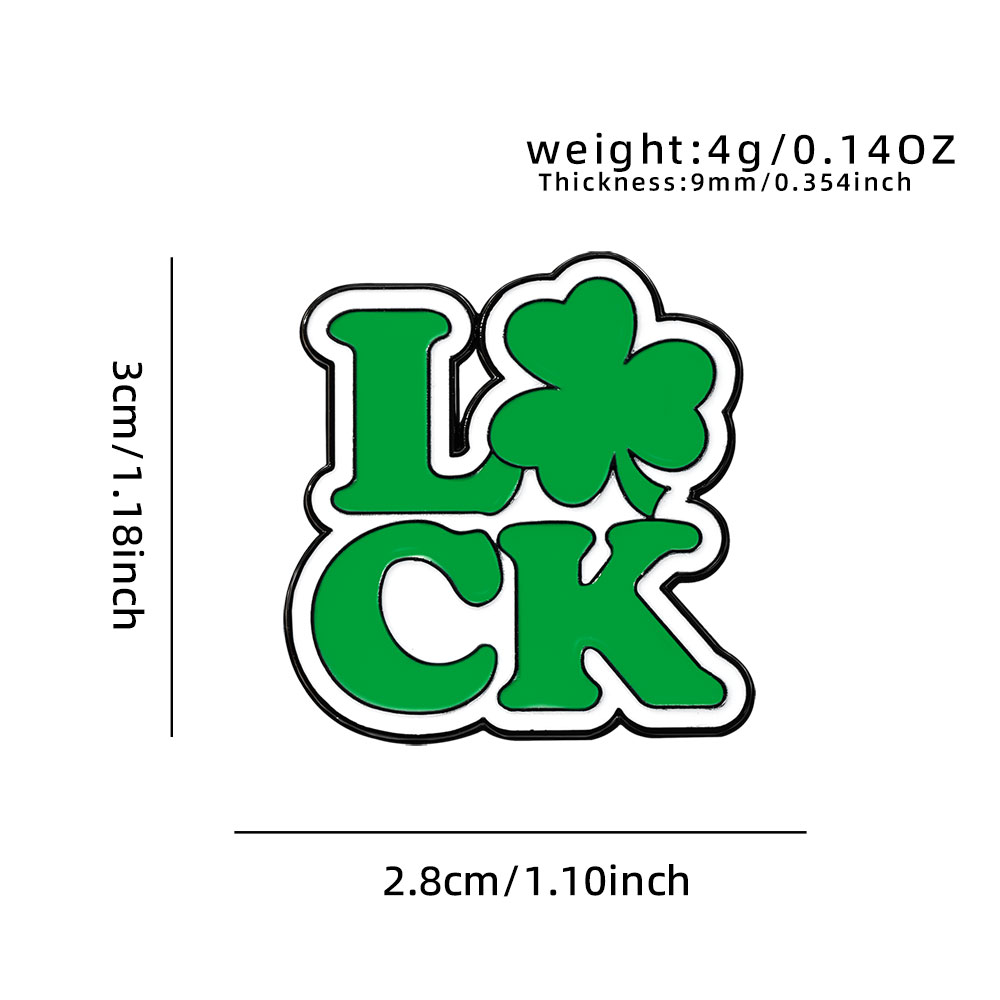 เข็มกลัดโลหะ ใบโคลเวอร์นำโชค CZ3636-3