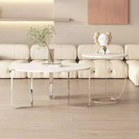 Table basse suspendue en acrylique de style italien, luxe léger, moderne, pour petit appartement, table d'appoint simple de designer, meubles de salon