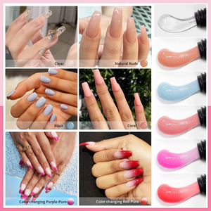 Gel de Uñas de Poligel Transparente Rosa de Alta Calidad, Larga Duración, No Tóxico, 15ml 30ml, Secado Rápido con Luz UV LED, Fabricante - Product Image 5