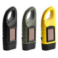 Portable Torche Soleil Flash Lumière Led Solaire Rechargeable Charge Puissance Alimenté Pratique Manivelle Camping Lampe De Poche