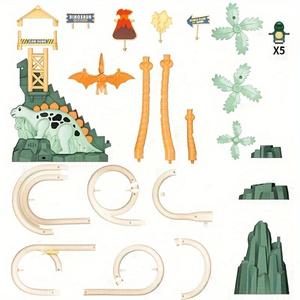 DinoRail Jurassic World - Juego de trenes de plástico con temática de dinosaurios para niños de 4 a 6 años, juguete de ensamblaje - Product Image 1
