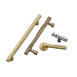 LCCDIS French Style Brass Cabinet Handle Bar Shape Drawer Door Pull Durable Die Casting <b>Copper</b> Material - Product Image 3