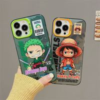 Funda para Teléfono Compatible con Carga Inalámbrica, Diseño de Dibujos Animados de One Piece Luffy, Electrochapada, Transparente, Impermeable, Resistente a Golpes, de PC Acrílico