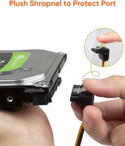 CableCreation SATA 电源线 [2 件装] 6 英寸 15 针公头转 2x15 针弯角母头电源分线器，适用于 DVD 刻录机 - Product Image 4
