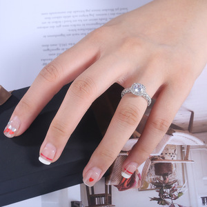 Anelli coordinati per coppia con zirconi, eleganti gioielli per fidanzamento, matrimonio, uso quotidiano, feste, regalo - Product Image 4