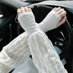 Minggan <b>Sunscreen</b> Ice Sleeves For Women Plus Size Anti Uv Outdoor Cycling Arm Protectors Loose Fit Fresh Sweet Style - Product Image 1