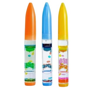 <span class=keywords><strong>2025</strong></span> thiết kế mới đầy màu sắc nhựa thân thiện với môi chuyển động chất lỏng đồng hồ cát bút bi hẹn giờ Bubbler thiết bị văn phòng - Product Image 2