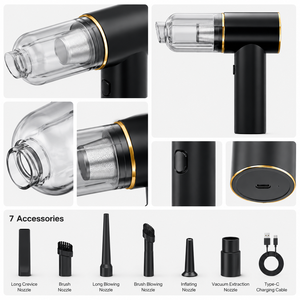 OEM ODM 6000Pa Cordless Handheld <b>Car</b> Vacuum Cleaner 7.4V 50W Portable 3-in-1 Vacuum <b>Blower</b> Inflator Type-C Rechargeable - Product Image 2