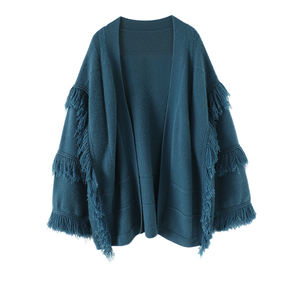 GUOOU Grand Manteau Hiver Lourd Epais Frangé Cardigan en <span class=keywords><strong>Cachemire</strong></span> à Manches Larges pour Femmes Long <span class=keywords><strong>Pull</strong></span> en <span class=keywords><strong>Cachemire</strong></span> Pur - Product Image 5