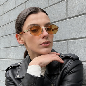 Lunettes de soleil ovales pour femmes, monture intégrale, UV400, style rétro, protection solaire, lunettes de mode - Product Image 1