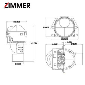 자동 바이 LED 프로젝터 헤드라이트에 대한 사용자 정의 새로운 R60MAX 3 인치 1 레이저 스포트라이트 렌즈 2 팬 냉각 시스템 6000K 높은 전력 - Product Image 5