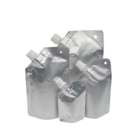 Pochette d'emballage liquide en plastique pour boissons et jus avec bouchon à calibre, 50 ml, 100 ml, 250 ml, 500 ml