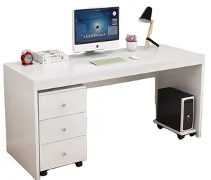 Mobilier de bureau blanc table d'ordinateur avec tiroirs