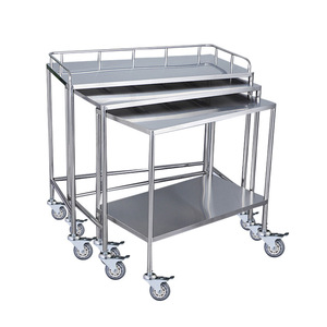 Beautiful Medical Stainless Steel Instrument Cart Set 304 Grade Three Sizes Hospital Trolley With <b>Wheels</b> - Product Image 2
