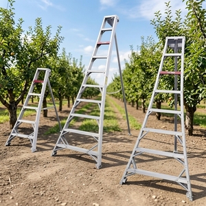 EN131 Certified Aluminum <strong>Tripod</strong> Orchard <strong>Ladder</strong> Stable 3-Legged Gardening <strong>Ladder</strong> for Fruit Picking &amp; Pruning - Product Image 1