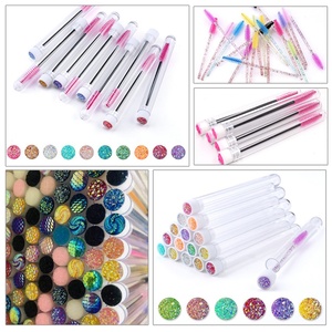 Mascara nettoyant pour cils, brosse à cils, brosse à cils, logo de marque privée Pinky leem, paillettes de cristal, outil pour extensions de cils - Product Image 6