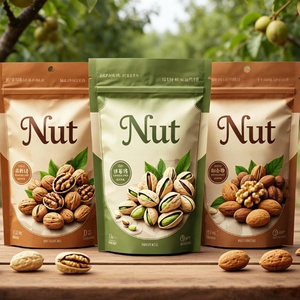 Sachet refermable personnalisé avec logo imprimé pour snacks, noix, amandes, noix de cajou – Emballage alimentaire réutilisable de qualité alimentaire, pochette verticale refermable - Product Image 1