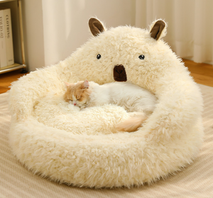 Bear Kitten Shape Abnehmbare Tiers treu bettwäsche Umwelt freundliches warmes Bett für Katzen und Hunde Maschinen wasch bar mit Tier muster - Product Image 2