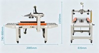 Scelleuse automatique électrique de petits cartons FXC4050XF avec convoyeur latéral à bande adhésive pour l'emballage de vêtements et de boissons