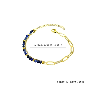 Nouveau Bracelet Femme 2026 à Double Rangs de Perles en Pierre Naturelle, Chaîne Vintage en Acier Inoxydable, Bijou Minimaliste Empilable - Product Image 2