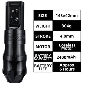 Máquina de Tatuar Inalámbrica Profesional EXOFLUX MAX Tipo <span class=keywords><strong>Pen</strong></span> Giratoria con Potente Motor de 2400mAh y Carrera de 4mm para Arte Corporal - Product Image 4