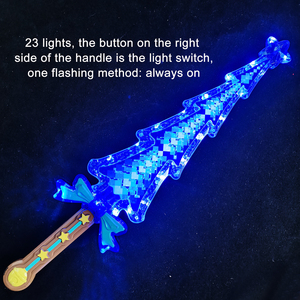 Épée de Noël en plastique LED de 23 pouces avec cristaux, pour adultes et enfants, fournitures de fête, jouets lumineux durables pour la décoration de la maison/du club en période des fêtes - Product Image 3