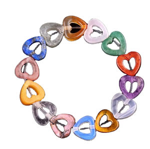 Grande foro 10mm assortito di cristallo naturale agata amore cuore perline forato pietra allentata per la creazione di gioielli fai da te - Product Image 6