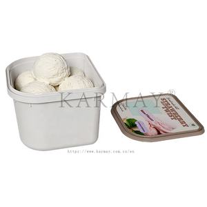 Bacs à glace et gelato 2L (1,8 pintes) en plastique réutilisables avec couvercles IML pour congélateur - Product Image 4