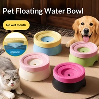 Bol pour chien flottant en gel de silicone, anti-éclaboussures, portable, pour chiens de petite/moyenne taille, réduit l'humidité de la bouche