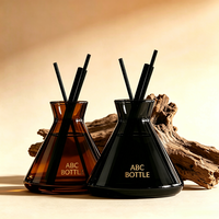 Nouvelle bouteille diffuseur de parfum en verre pour la décoration de la maison et du bureau, 200 ml, forme de corne conique et logo personnalisé
