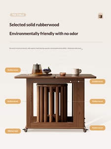 <span class=keywords><strong>Tavolino</strong></span> da Caffè Pieghevole in Legno Massello, Design Moderno e Minimalista con Vano Portaoggetti per Piccoli Appartamenti, <span class=keywords><strong>Soggiorno</strong></span> e Sala da Pranzo BJ041 - Product Image 6
