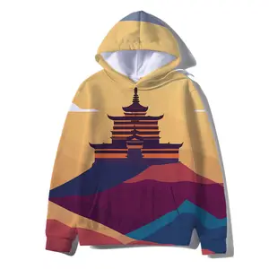 Kendi marka kazak tam baskı özelleştirmek genç insanlar için yüksek kaliteli % 100% pamuk mix boyutu renk hoodie