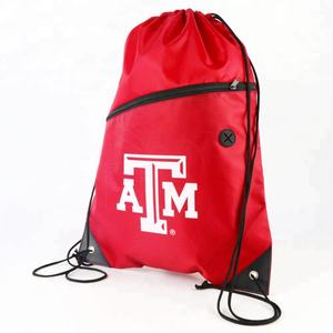 防水标志420D涤纶拉绳定制回收运动背包运动包促销健身拉绳包 - Product Image 3