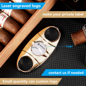Venta caliente Premium Gold Cigar Cutter Custom Acero inoxidable <span class=keywords><strong>Cortador</strong></span> <span class=keywords><strong>De</strong></span> <span class=keywords><strong>Puros</strong></span> Double Blade Sigar Cutter para ventas al por mayor - Product Image 2