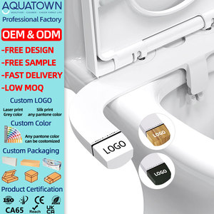 Aquatown Ultra Slim - Attacco Bidet per WC ad Acqua Fredda con Doppio Ugello e Funzione Auto-Pulente - Bidet Smart Non Elettrico - Product Image 1