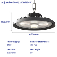 Projecteur LED UFO Super Lumineux 150W 240W IP65 pour Éclairage Industriel Intérieur – Idéal Garage, Usine, Atelier, Entrepôt