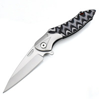 Nouvel Arrivage Couteau de Survie Pliant Portable OEM pour la Chasse et le Camping en Plein Air, Lame en Acier Inoxydable 420 56HRC, Manche G10