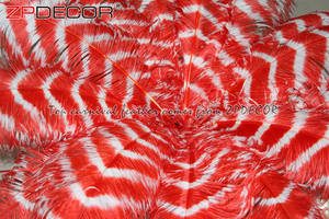 Pemasok Emas ZPDECOR Grosir 70-75 Cm Garis Besar Celup Merah dan Putih Bulu Burung Unta untuk Hiasan Kepala Karnaval - Product Image 4