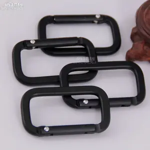 Ganchos cuadrados de mosquetón de aleación de aluminio negro