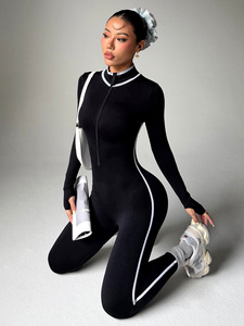 <span class=keywords><strong>Tuta</strong></span> da Yoga Intera Personalizzata Under Lulu da <span class=keywords><strong>Donna</strong></span>, Invernale, con Collo Alto, Maniche Lunghe, Vestibilità Slim, Cerniera, Abbigliamento Sportivo Senza Cuciture - Product Image 4