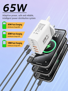 <span class=keywords><strong>Cargador</strong></span> USB C HYTO de 65W con 6 puertos USBC, <span class=keywords><strong>cargador</strong></span> de pared para <span class=keywords><strong>iPhone</strong></span> con carga rápida, enchufe de alimentación multipuerto tipo C PD+QC - Product Image 2