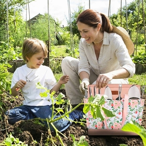 Juego de 10 Herramientas de Jardín de Acero Inoxidable de Alta Resistencia, Mango de Madera Antideslizante, Duraderas, Ergonómicas, Herramientas Manuales para Jardinería - Product Image 6