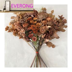Flores Artificiales Multicolor-<span class=keywords><strong>Café</strong></span> Oscuro, Loto y Crisantemo para Decoración <span class=keywords><strong>de</strong></span> Bodas - Product Image 3